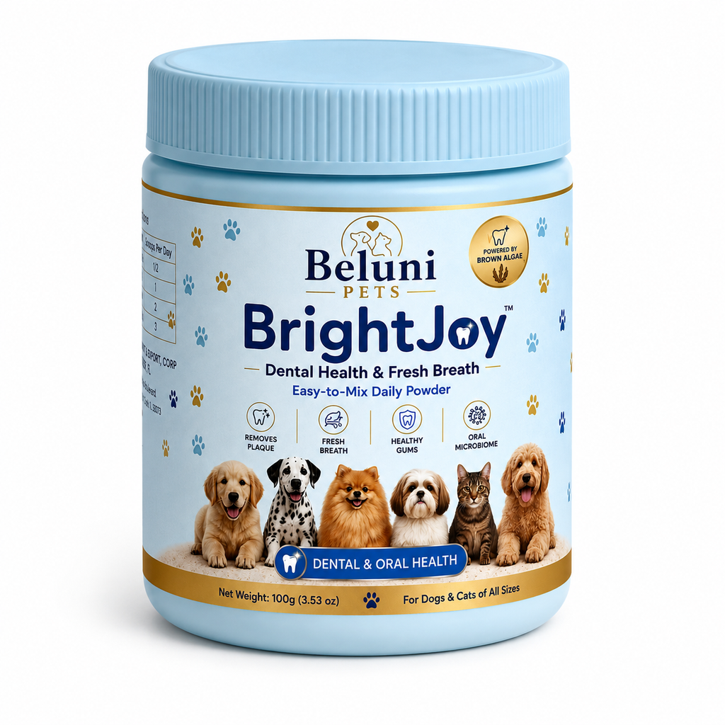 BrightJoy™ Dental Health & Fresh Breath Powder for Dogs & Cats | Beluni Pets